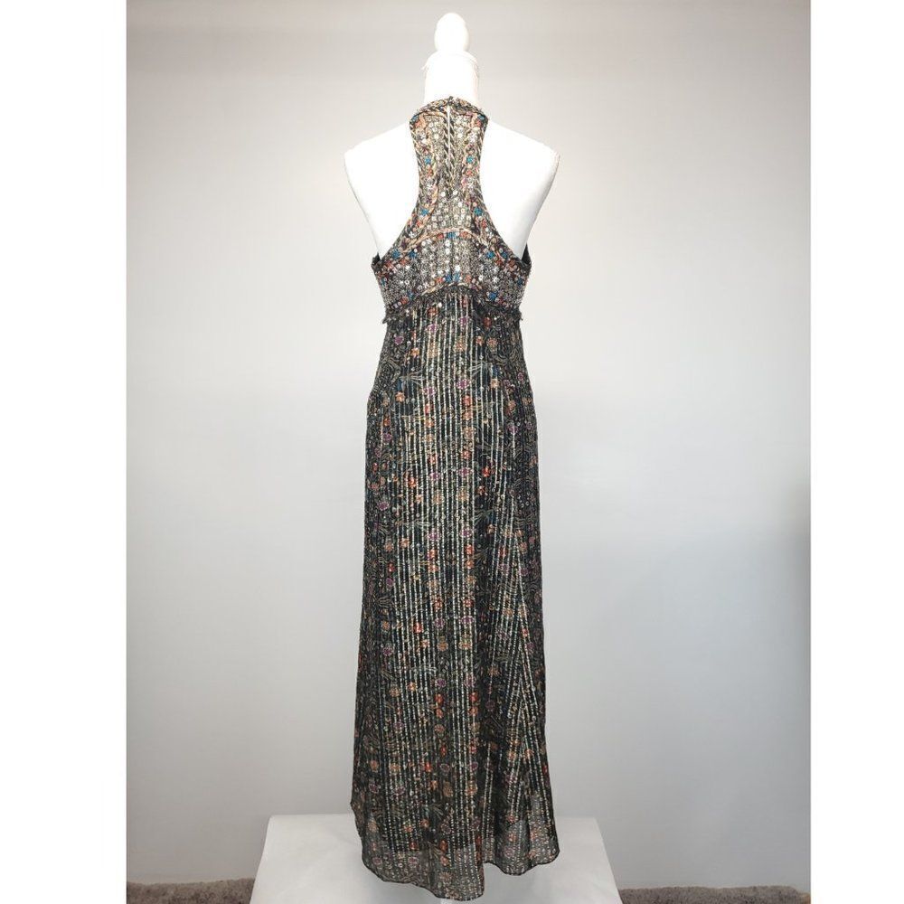 ISABEL MARANT Ophelie Embellished Metallic Printed Silk-blend Chiffon Midi Dress - Picture 6 of 16